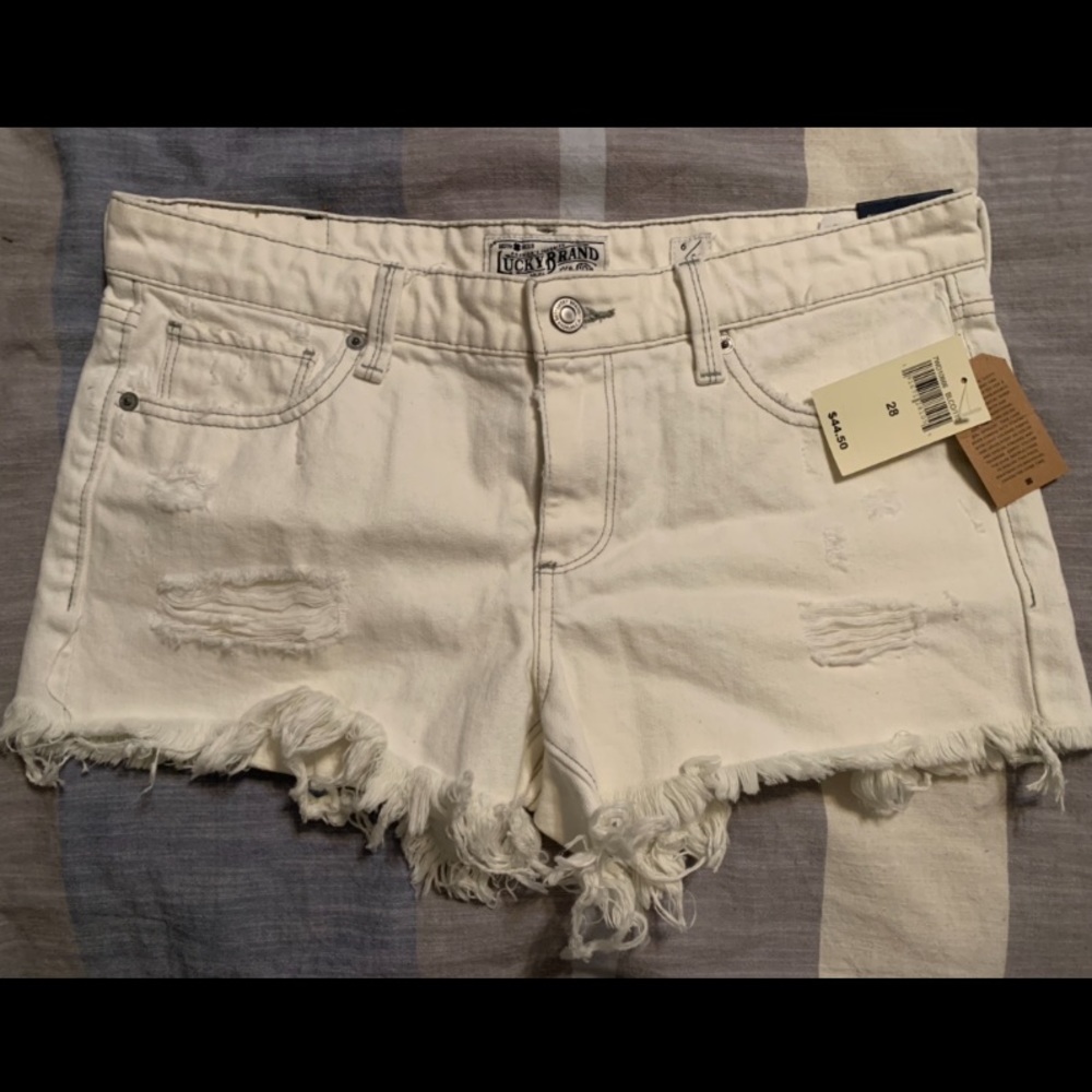 Lucky Brand “The Cut Off” White Denim Short - Picture 1 of 2